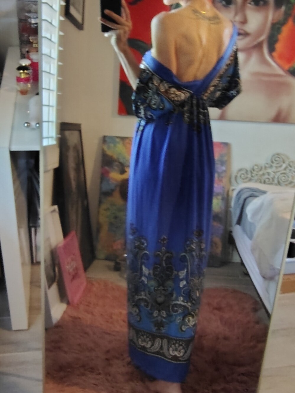 Baily Blue Boho Printed Maxi Dress